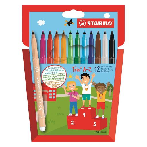 Stabilo Trio A-Z Fibre Tip Pens - Pack of 12