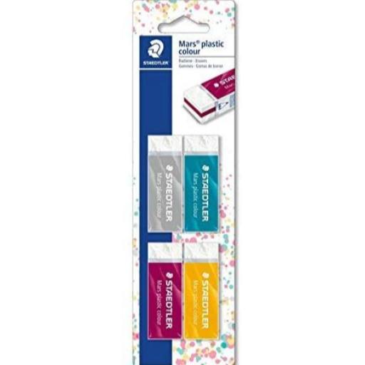 Staedtler Mars Plastic Colour Eraser - Pack of 4