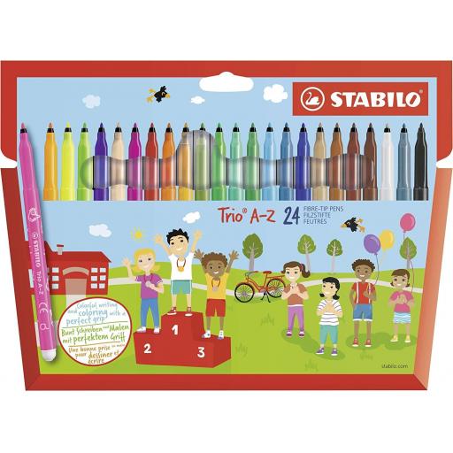 Stabilo Trio A-Z Fibre Tip Pens - Pack of 24