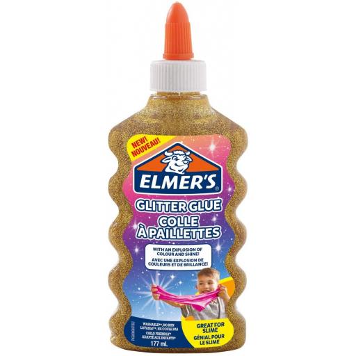 Elmers Glitter Glue 177ml, Great for Making Slime - Gold