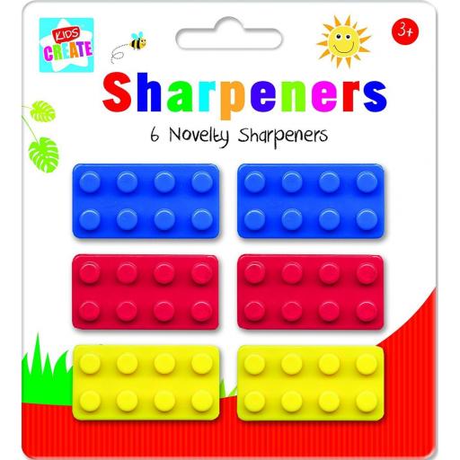 Kids Create Novelty Brick Sharpeners - Pack of 6