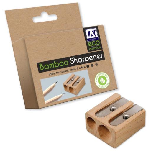 IGD Eco Bamboo Double Hole Sharpener