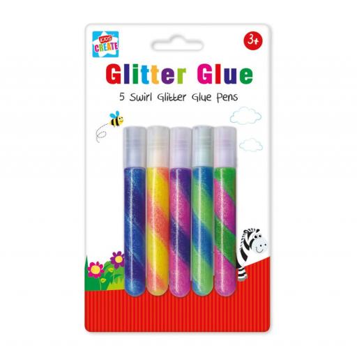 Kids Create Swirl Glitter Glue Pens - Pack of 5