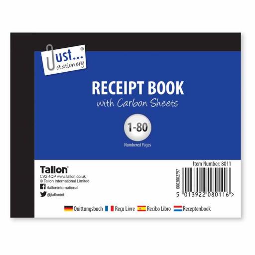 JS Receipt Book Half Size with Carbon Sheets - 80 Sets