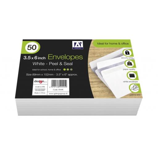 IGD White Peel & Seal Envelopes - Pack of 50