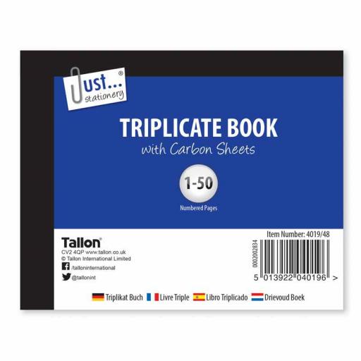 JS Triplicate Book Half Size with Carbon Sheets - 50 Sets