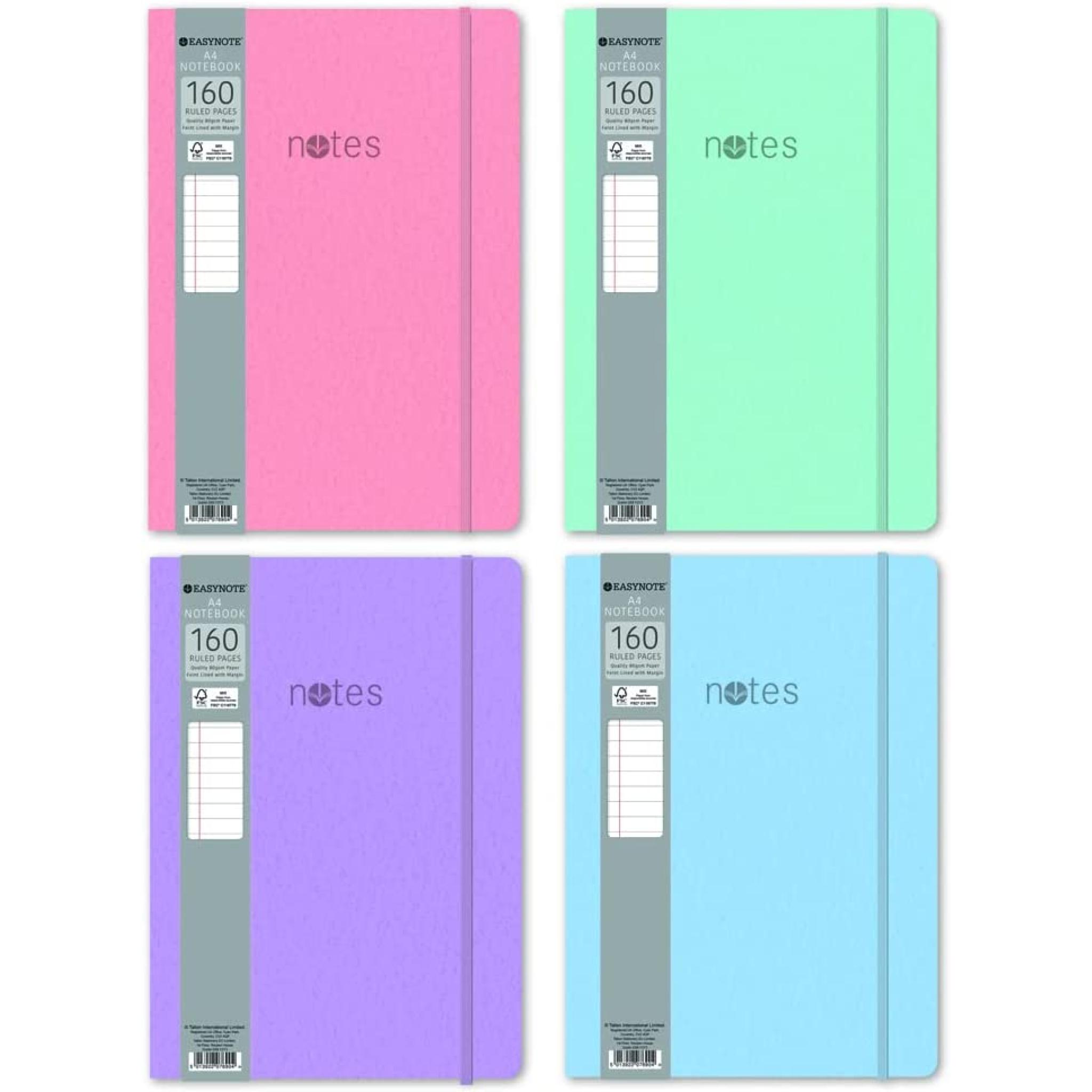 Easynote A4 Soft Touch Ruled Notebook - Assorted Colours X1