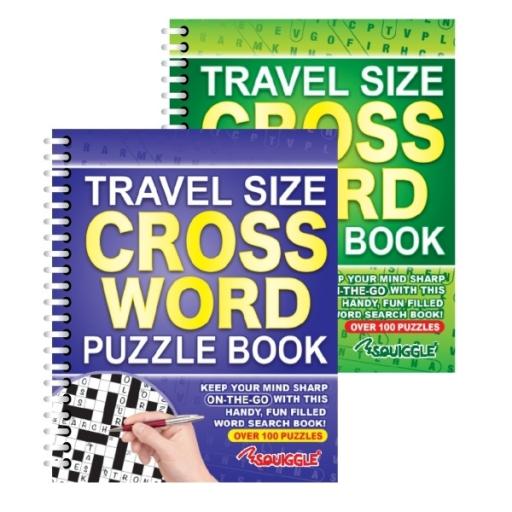 Squiggle A5 Travel Size Spiral 100+ Puzzles Crossword Books - Set of 2