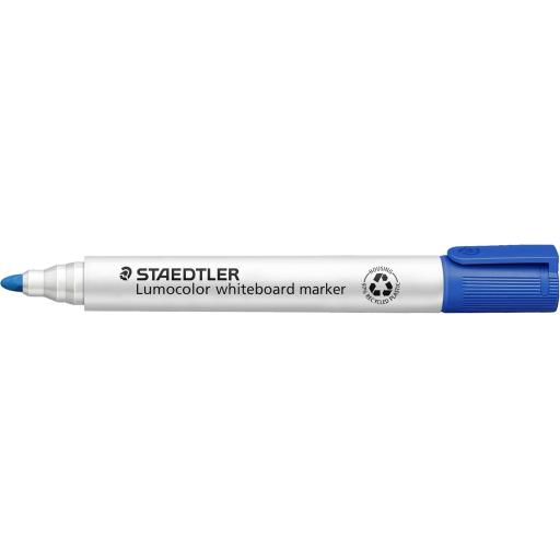 Staedtler Lumocolor Whiteboard Marker Dry Erase Pen, Bullet Tip, Blue - Pack of 4
