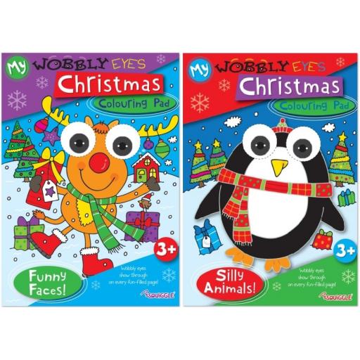 Squiggle A4 Wobbly Eyes Christmas Colouring Pads - Set of 2