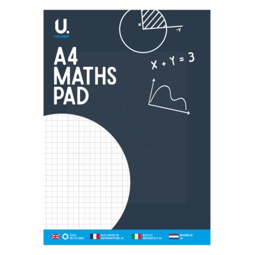U. A4 Maths Pad - 80 Pages