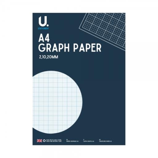 U. A4 Graph Paper Pad - 80 pages