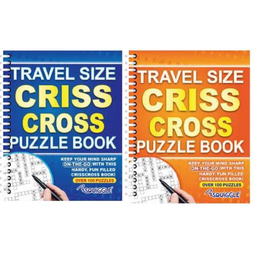 Squiggle A5 Travel Size Spiral 100+ Puzzles Criss Cross Books - Set of 2
