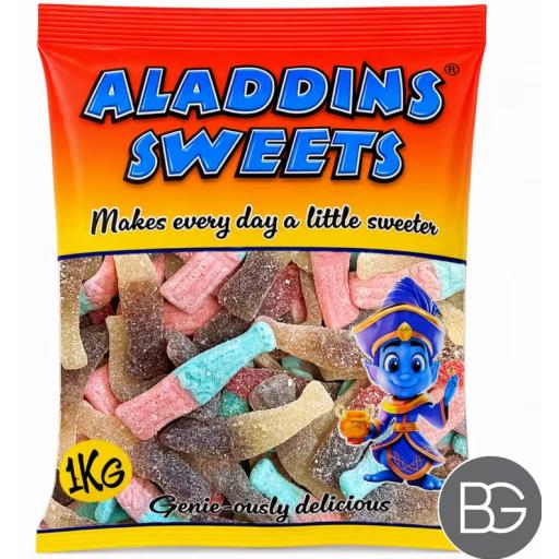 Bulk Bag - Aladdin's Sweets - Sour Mixed Large Bottles 1kg