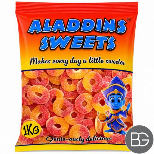 Aladdin's Sweets - Sour Peach Rings 1kg