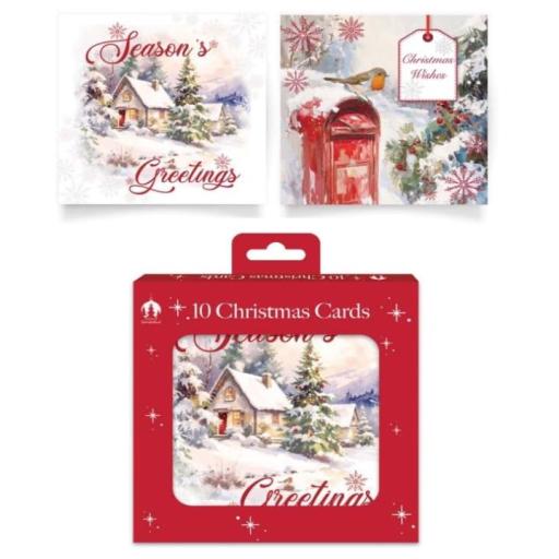 Tallon Square Cards, Cottage & Village - Box of 12