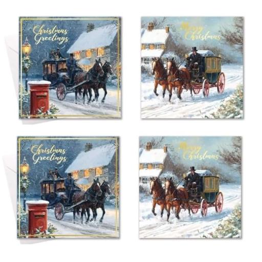 Tallon Square Cards, Coach & Horses - Box of 12