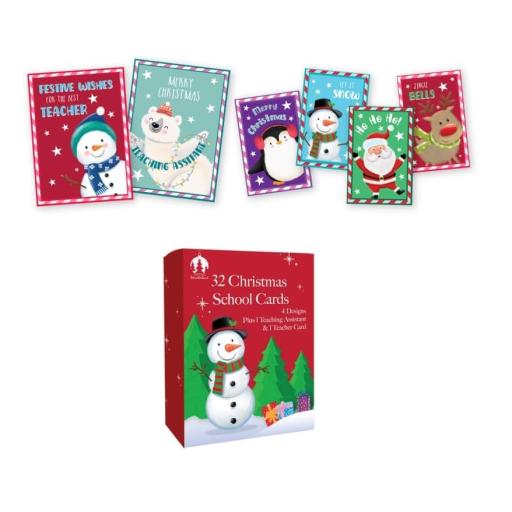 Tallon Christmas School Cards - Box of 32
